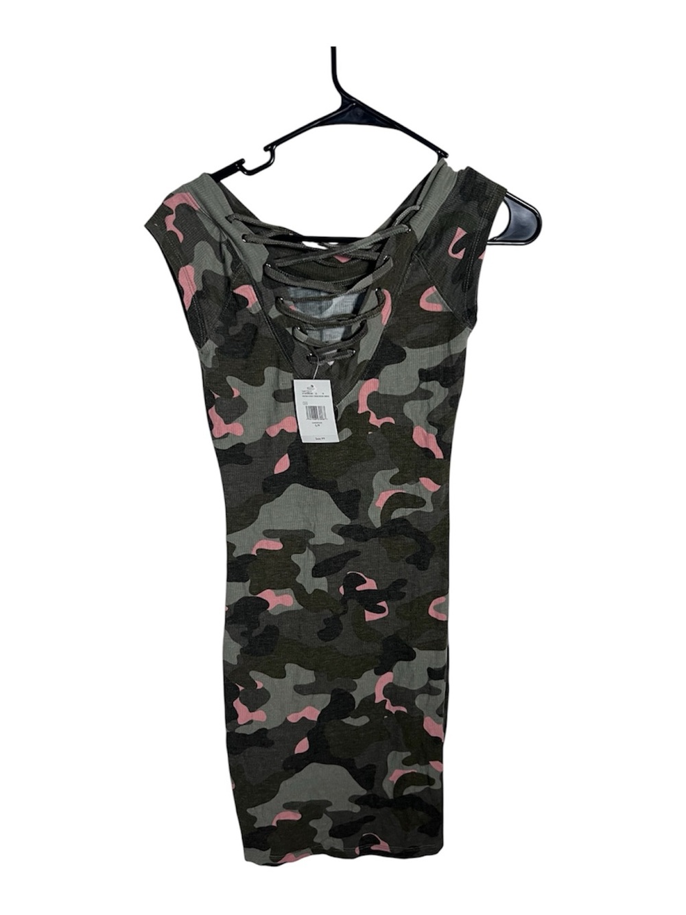 GUESS Crisscross Camouflage Bodycon Dress Size S